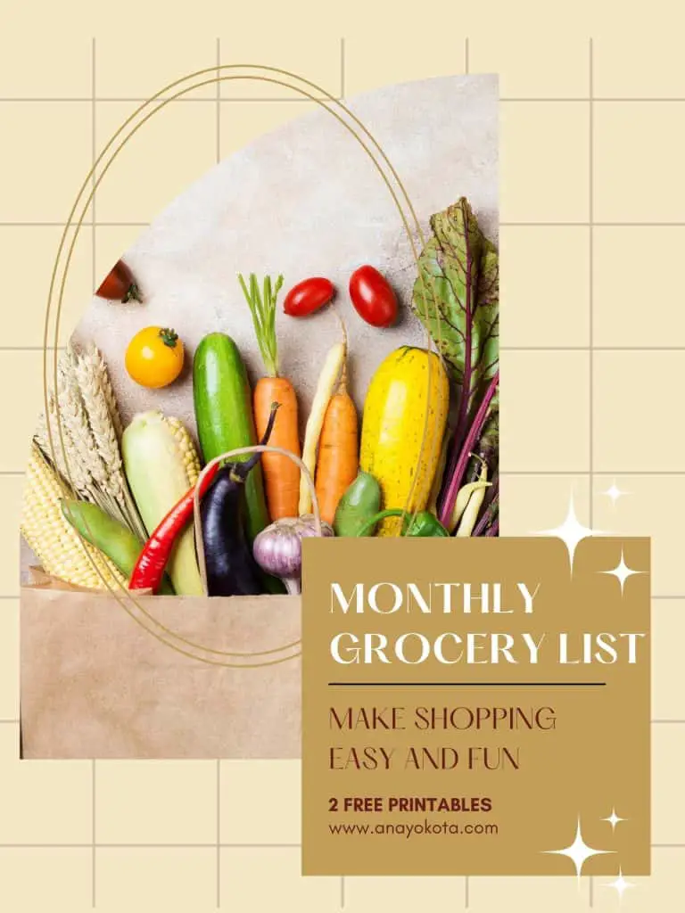 monthly grocery list for family of 5
