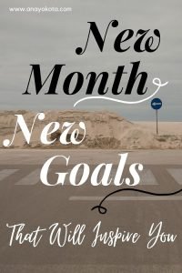 monthly goals ideas
