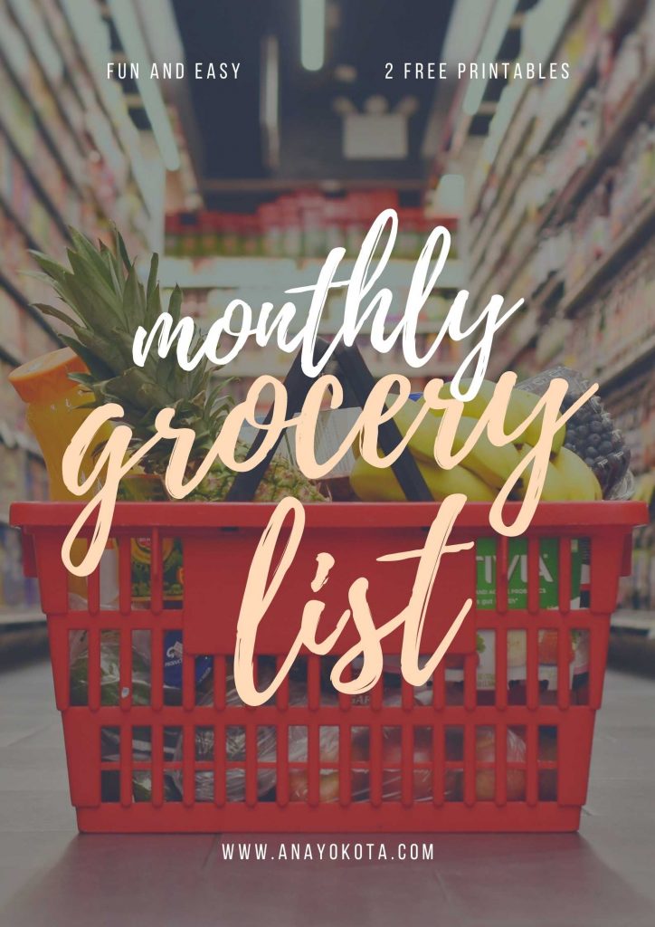 list of grocery items for daily use