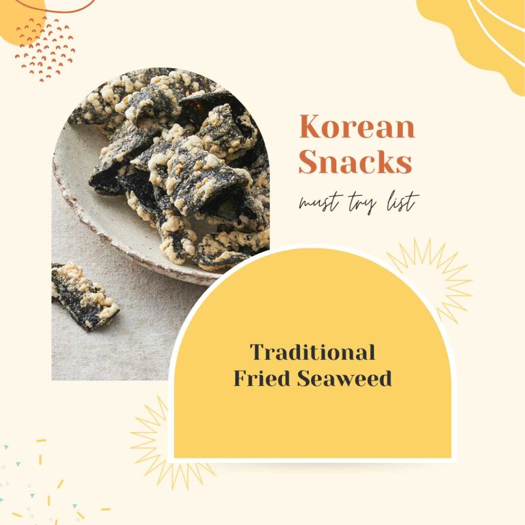 Traditional Korean snack fried seaweed
